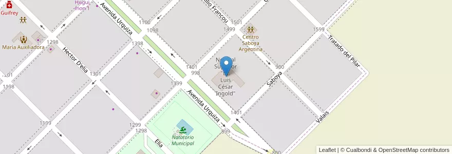 Mapa de ubicacion de Normal Superior "Dr. Luis César Ingold" en 아르헨티나, 엔트레리오스주, Departamento Colón, Distrito Segundo, Villa Elisa, Villa Elisa.