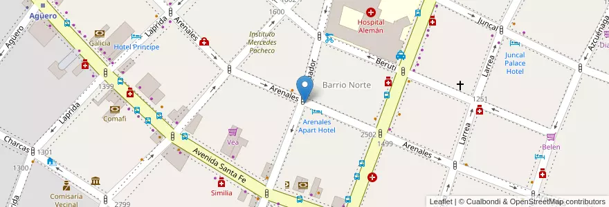 Mapa de ubicacion de Norte, Recoleta en Argentinië, Ciudad Autónoma De Buenos Aires, Comuna 2, Buenos Aires.