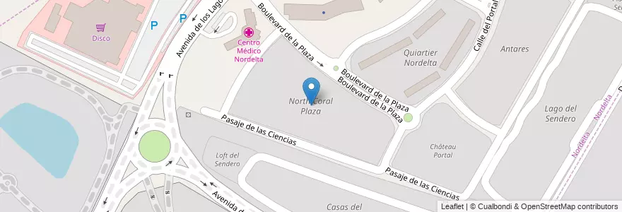 Mapa de ubicacion de North Coral Plaza en Argentina, Buenos Aires, Partido De Tigre, Nordelta.