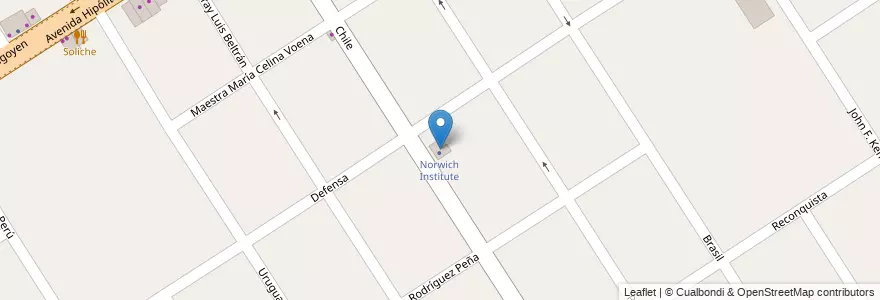 Mapa de ubicacion de Norwich Institute en Argentina, Buenos Aires, Partido De Tigre, El Talar.