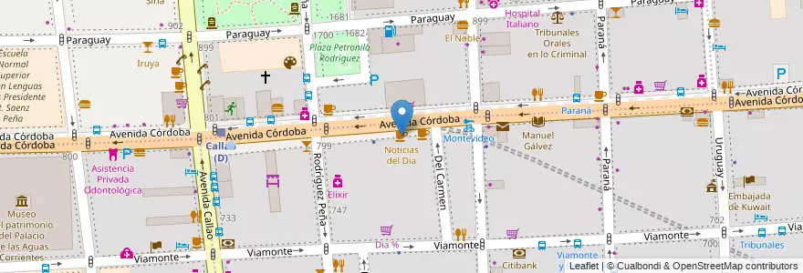 Mapa de ubicacion de Noticias del Dia, San Nicolas en Argentina, Ciudad Autónoma De Buenos Aires, Buenos Aires.