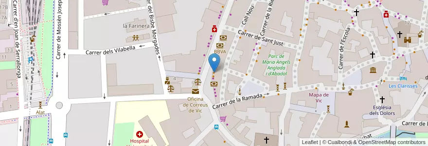 Mapa de ubicacion de Nou Brindis en İspanya, Catalunya, Barcelona, Osona, Vic.