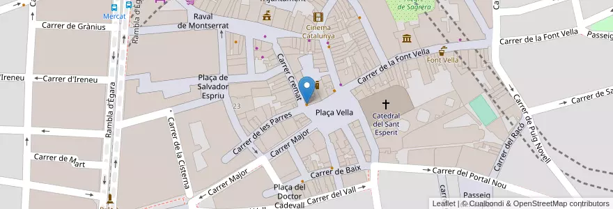 Mapa de ubicacion de Nou Cremat en スペイン, カタルーニャ州, Barcelona, Vallès Occidental, Terrassa.