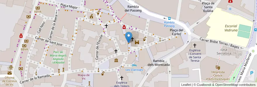 Mapa de ubicacion de Nou Xiroi en Spain, Catalonia, Barcelona, Osona, Vic.