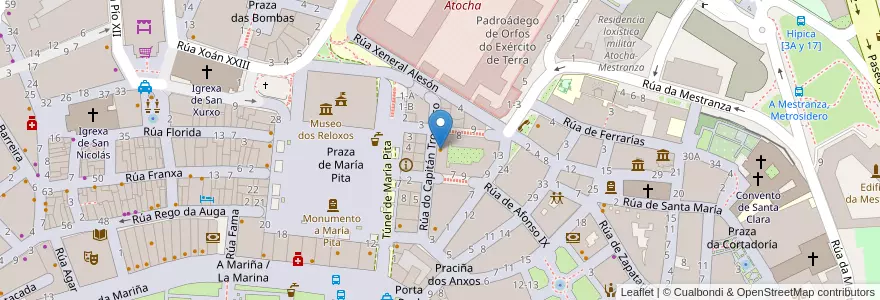 Mapa de ubicacion de Nova Ría en スペイン, ガリシア州, A Coruña, A Coruña, A Coruña.