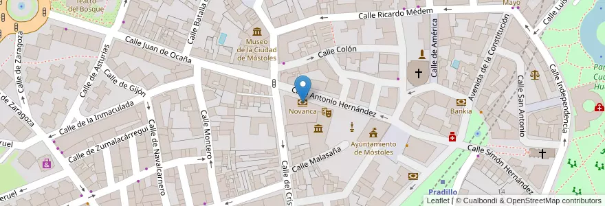 Mapa de ubicacion de Novanca en Испания, Мадрид, Мадрид, Área Metropolitana De Madrid Y Corredor Del Henares, Móstoles.