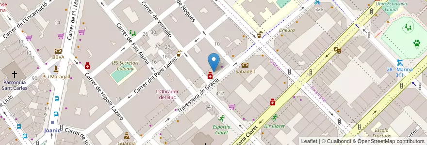 Mapa de ubicacion de Novell en Spanien, Katalonien, Barcelona, Barcelonès, Barcelona.