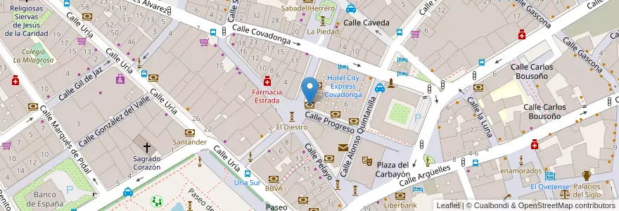 Mapa de ubicacion de Novo Banco en 西班牙, 阿斯圖里亞斯, 阿斯圖里亞斯, Oviedo.
