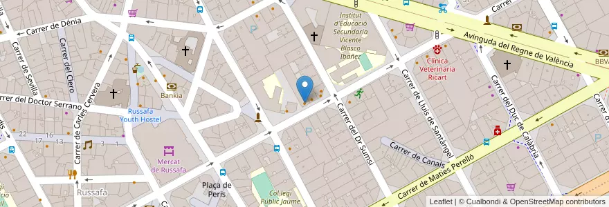 Mapa de ubicacion de Nozomi Shusi Bar en España, Comunitat Valenciana, València / Valencia, Comarca De València, València.