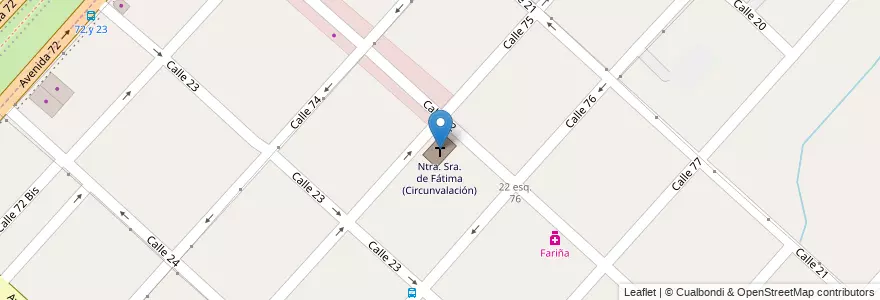 Mapa de ubicacion de Ntra. Sra. de Fátima (Circunvalación), Altos de San Lorenzo en アルゼンチン, ブエノスアイレス州, Partido De La Plata, Altos De San Lorenzo.