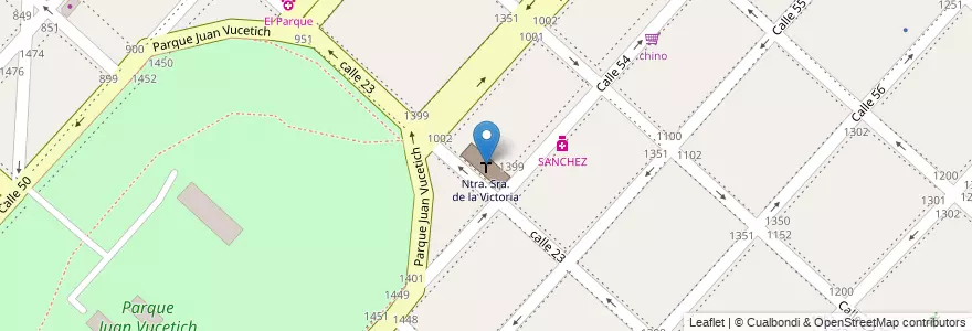 Mapa de ubicacion de Ntra. Sra. de la Victoria, Casco Urbano en Argentina, Buenos Aires, Partido De La Plata, La Plata.