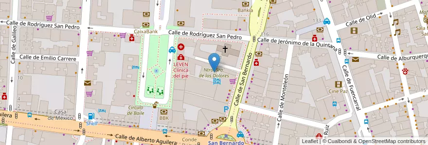 Mapa de ubicacion de Ntra. Sra. de los Dolores en اسپانیا, بخش خودمختار مادرید, بخش خودمختار مادرید, Área Metropolitana De Madrid Y Corredor Del Henares, مادرید.