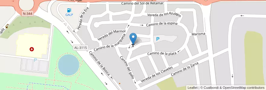 Mapa de ubicacion de Ntra Sra de Retamar en Spain, Andalusia, Almeria, Almeria.
