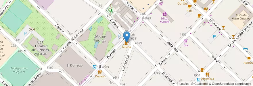 Mapa de ubicacion de Nucha, Palermo en Argentinië, Ciudad Autónoma De Buenos Aires, Buenos Aires.
