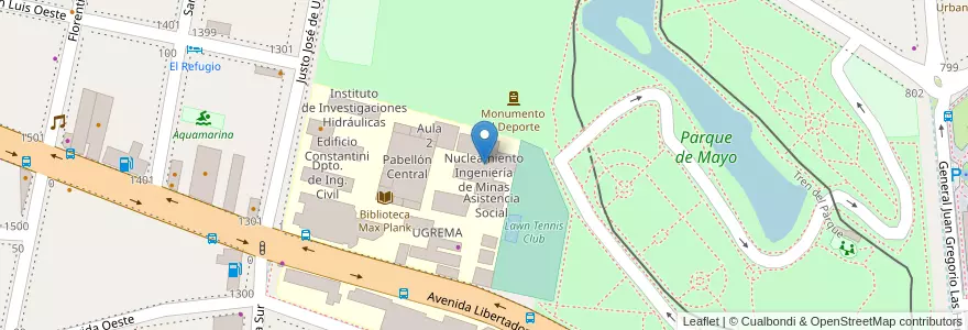 Mapa de ubicacion de Nucleamiento Ingeniería de Minas en Arjantin, San Juan, Şili, Capital.