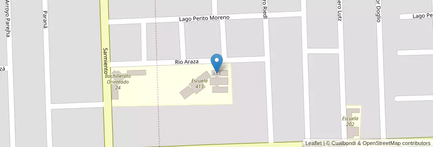 Mapa de ubicacion de Núcleo Educativo de Nivel Inicial 10 en アルゼンチン, ミシオネス州, Departamento Eldorado, Municipio De Eldorado, Eldorado.