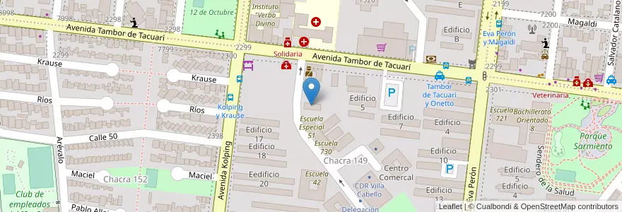Mapa de ubicacion de Núcleo Educativo de Nivel Inicial 4 en アルゼンチン, ミシオネス州, Departamento Capital, Municipio De Posadas, Posadas.