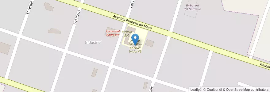 Mapa de ubicacion de Núcleo Educativo de Nivel Inicial 49 en 阿根廷, Misiones, Departamento General Manuel Belgrano, Municipio De Comandante Andresito, Comandante Andresito.