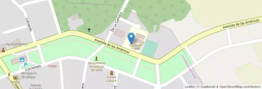 Mapa de ubicacion de Núcleo Educativo de Nivel Inicial 71 en Argentina, Misiones, Departamento Cainguás, Municipio De Aristóbulo Del Valle, Aristóbulo Del Valle.