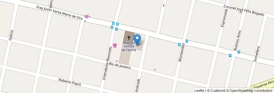Mapa de ubicacion de Nuestra Señora de Fátima en Arjantin, Buenos Aires, Partido De Morón, Castelar.