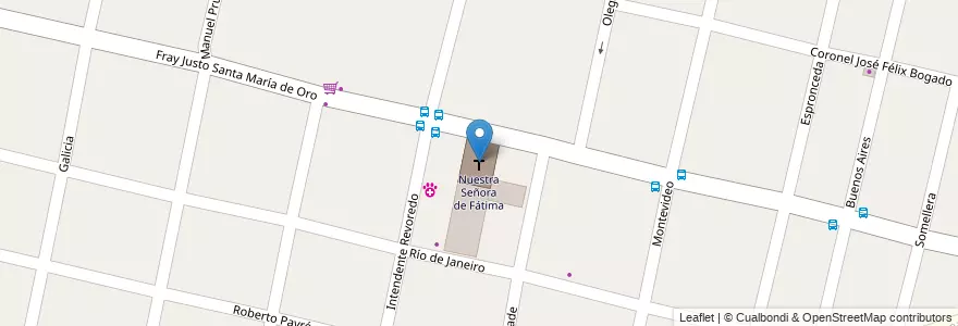 Mapa de ubicacion de Nuestra Señora de Fátima en Argentinië, Buenos Aires, Partido De Morón, Castelar.