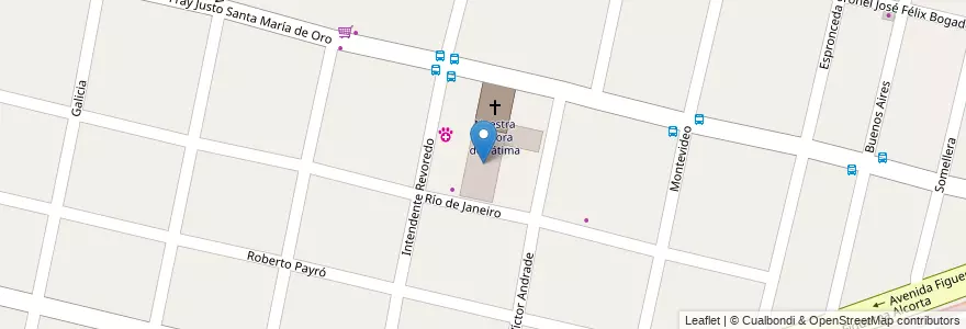 Mapa de ubicacion de Nuestra Señora de Fátima en Arjantin, Buenos Aires, Partido De Morón, Castelar.