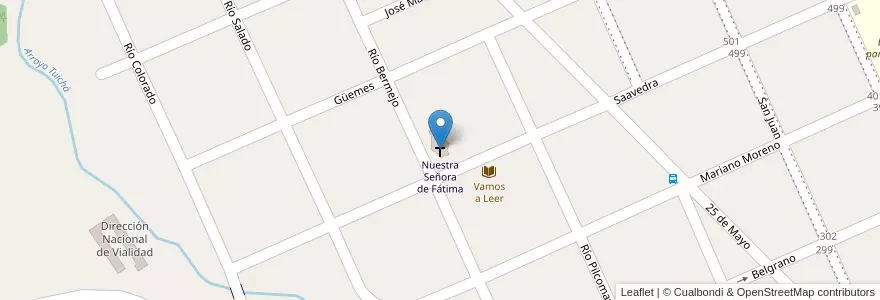 Mapa de ubicacion de Nuestra Señora de Fátima en 아르헨티나, Misiones, Departamento Oberá.
