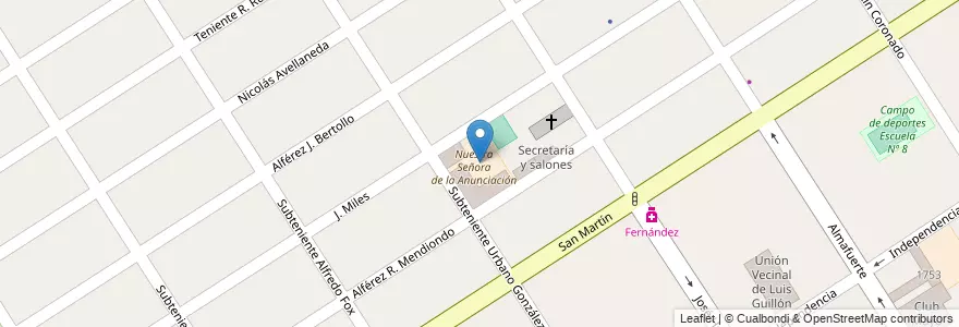 Mapa de ubicacion de Nuestra Señora de la Anunciación en Arjantin, Buenos Aires, Partido De Esteban Echeverría, Luis Guillón.