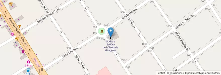 Mapa de ubicacion de Nuestra Señora de la Medalla Milagrosa en Argentina, Buenos Aires, Partido De Almirante Brown, Adrogué.