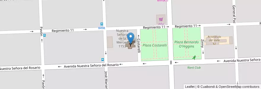 Mapa de ubicacion de Nuestra Señora de la Merced en Argentinien, Santa Fe, Departamento Rosario, Municipio De Rosario, Rosario.
