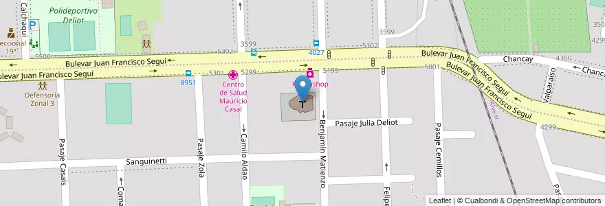 Mapa de ubicacion de Nuestra Señora de la Salud en 阿根廷, Santa Fe, Departamento Rosario, Municipio De Rosario, 罗萨里奥.