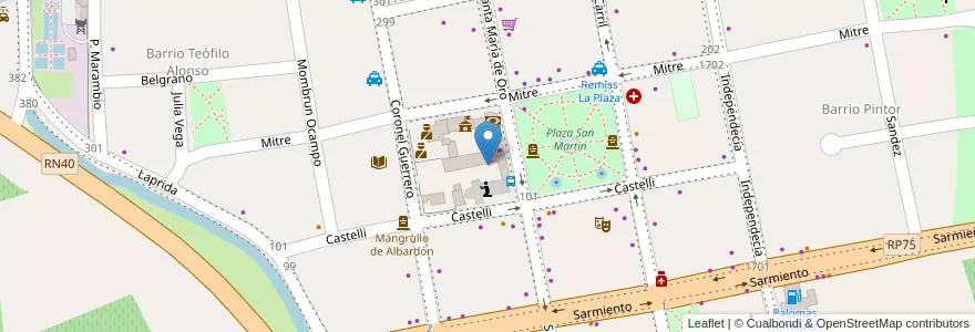 Mapa de ubicacion de Nuestra Señora de los Desamparados en Argentinien, San Juan, Chile, Albardón.