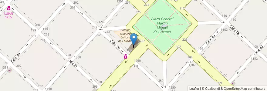 Mapa de ubicacion de Nuestra Señora de Lourdes, Casco Urbano en Arjantin, Buenos Aires, Partido De La Plata, La Plata.