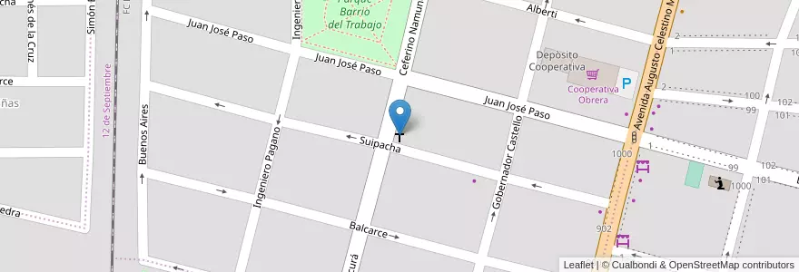 Mapa de ubicacion de Nuestra Señora de Luján en آرژانتین, شیلی, استان ریو نگرو، آرژانتین, Cipolletti, Departamento General Roca.