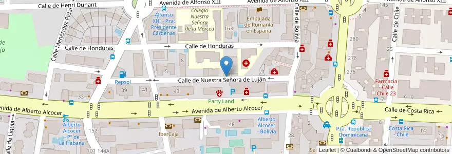 Mapa de ubicacion de NUESTRA SEÑORA DE LUJAN, CALLE, DE,13 en إسبانيا, منطقة مدريد, منطقة مدريد, Área Metropolitana De Madrid Y Corredor Del Henares, مدريد.