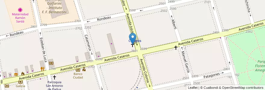 Mapa de ubicacion de Nuestra Señora de Luján, Parque Patricios en Argentinië, Ciudad Autónoma De Buenos Aires, Comuna 4, Buenos Aires.