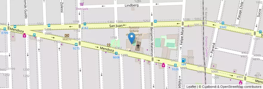Mapa de ubicacion de Nuestra Señora de Pompeya 3173 en 아르헨티나, Santa Fe, Departamento Rosario, Municipio De Rosario, 로사리오.