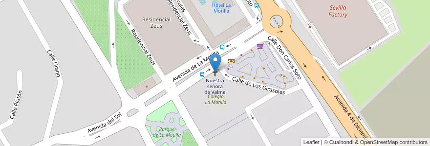 Mapa de ubicacion de Nuestra señora de Valme en İspanya, Andalucía, Sevilla, Dos Hermanas.