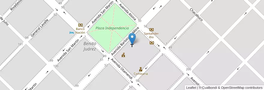 Mapa de ubicacion de Nuestra Señora del Carmen en Argentina, Buenos Aires, Partido De Benito Juárez, Benito Juárez.