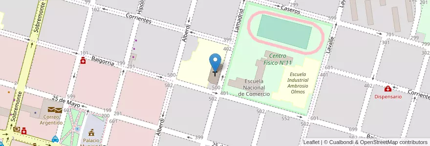 Mapa de ubicacion de Nuestra Señora del Carmen en Argentina, Córdoba, Departamento Río Cuarto, Pedanía Río Cuarto, Municipio De Río Cuarto, Río Cuarto.