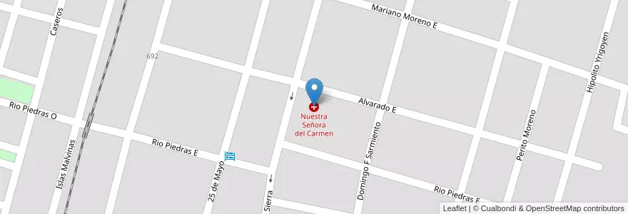 Mapa de ubicacion de Nuestra Señora del Carmen en アルゼンチン, サルタ州, San José De Metán, Municipio De Metán, Metán.