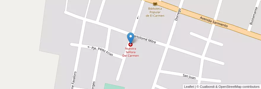 Mapa de ubicacion de Nuestra Señora Del Carmen en Arjantin, Jujuy, Departamento El Carmen, Municipio De El Carmen, El Carmen.