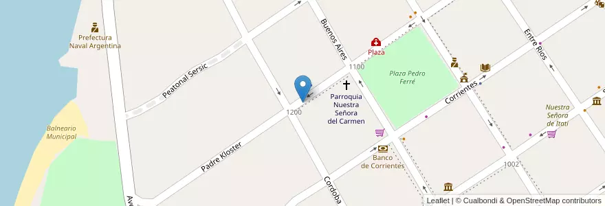 Mapa de ubicacion de Nuestra Señora del Carmen en アルゼンチン, コリエンテス州, Departamento Bella Vista, Municipio De Bella Vista.