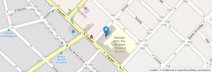 Mapa de ubicacion de Nuestra Senora del Perpetuo Socorro en Arjantin, Ciudad Autónoma De Buenos Aires, Buenos Aires, Comuna 10.