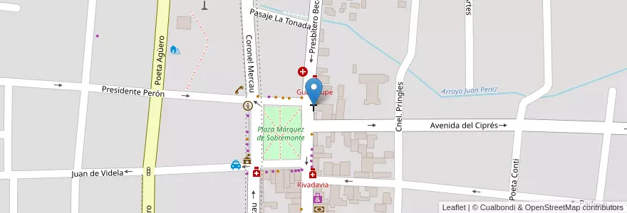 Mapa de ubicacion de Nuestra Señora del Rosario en Argentinië, San Luis, Junín, Municipio De Merlo, Villa De Merlo.