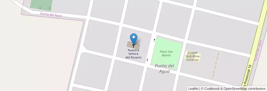 Mapa de ubicacion de Nuestra Señora del Rosario en 아르헨티나, Córdoba, Departamento Tercero Arriba, Pedanía Punta Del Agua, Comuna De Punta Del Agua, Punta Del Agua.