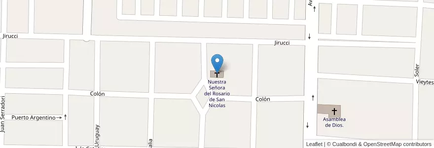 Mapa de ubicacion de Nuestra Señora del Rosario de San Nicolas en Аргентина, Корриентес, Departamento Curuzú Cuatiá, Municipio De Curuzú Cuatiá.