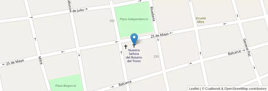 Mapa de ubicacion de Nuestra Señora del Rosario del Trono en 阿根廷, San Luis, Juan Martín De Pueyrredón, Municipio De San Luis, San Luis.