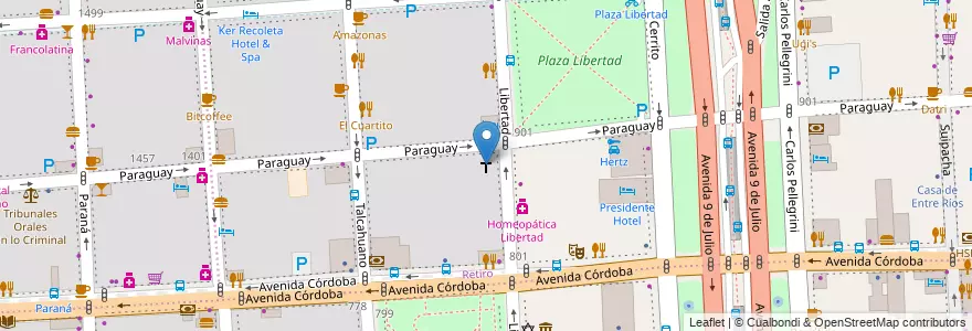 Mapa de ubicacion de Nuestra Señora del Socorro el Carmen, Retiro en Аргентина, Буэнос-Айрес, Comuna 1, Буэнос-Айрес.