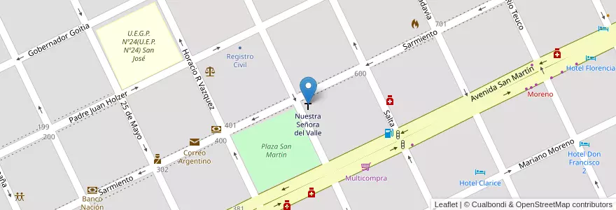 Mapa de ubicacion de Nuestra Señora del Valle en Argentinië, Chaco, Departamento General Güemes, Municipio De Juan José Castelli, Juan José Castelli, Juan Jose Castelli.